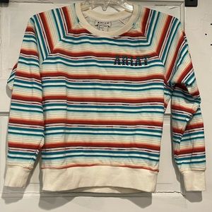 Ariat Striped Crewneck Sweatshirt - Teal, Red, Cream
